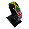 Jamaica UK Combo Flag Bracelet Adjustable handcrafted with beadwork in the colors of the Jamaica and United Kingdom flags.