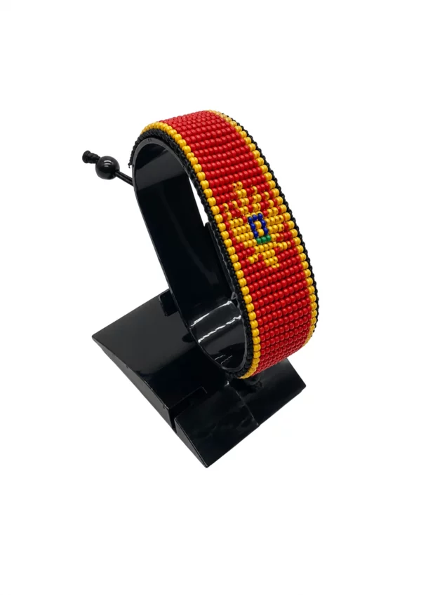 Montenegro Flag Bracelet Adjustable handcrafted with beadwork in the colors of the Montenegro flag.