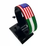 Nigeria-USA Flag Adjustable Bracelet Combo handcrafted with beadwork in the colors of the Nigeria and United States flags.