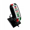 Palestine Flag Bracelet With Name Adjustable handcrafted with beadwork in the colors of the Palestine flag and the name "Palestine".