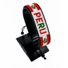 Peru Flag Bracelet With Name Adjustable handcrafted with beadwork in the colors of the Peru flag featuring the name PERU.