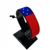 Samoa Flag Bracelet Adjustable handcrafted with beadwork in the colors of the Samoa flag.