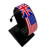 Nigeria-USA Flag Adjustable Bracelet Combo handcrafted with beadwork in the colors of the Nigeria and United States flags.