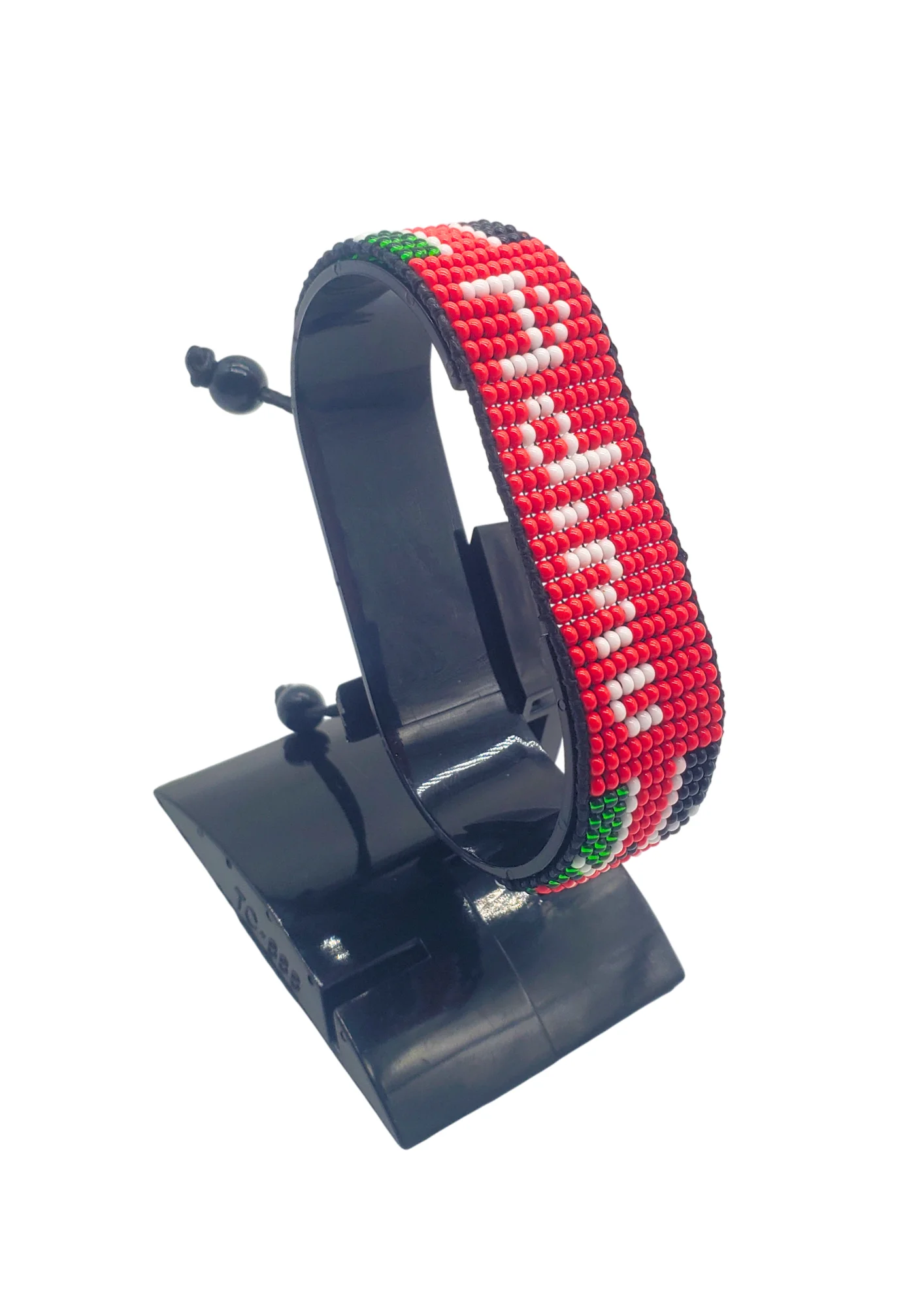 KENYA Flag Bracelet with Name ADIMU Adjustable handcrafted with beadwork in the colors of KENYA.