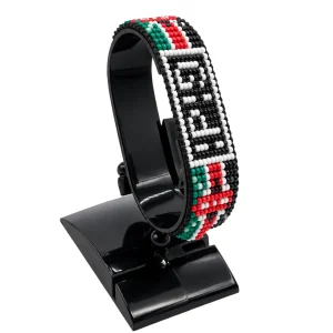 KENYA Flag Bracelet with Name GIDI Adjustable handcrafted with beadwork in the colors of KENYA.