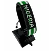 Nigeria Flag Bracelet With Name Black Version Mixed Color Name Adjustable handcrafted with beadwork in the colors of the Nigeria flag and the name "Nigeria".